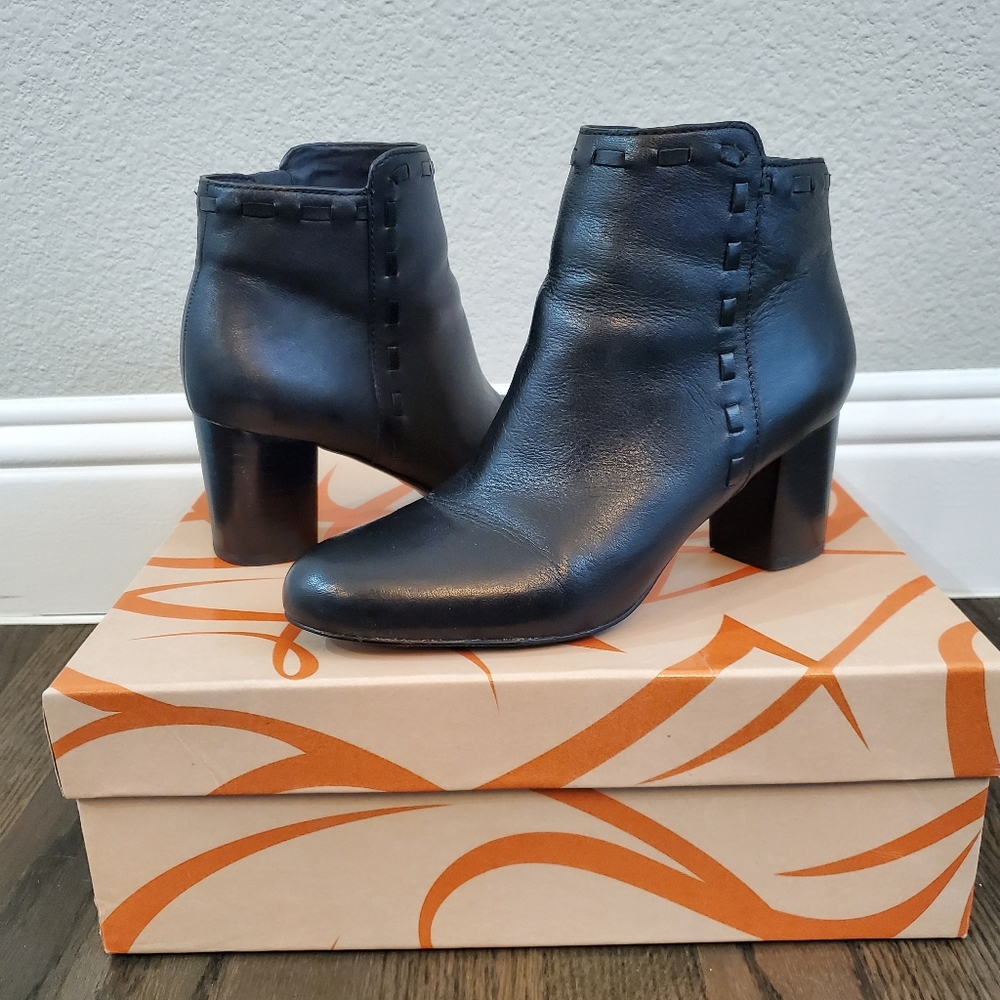 Via Spiga Basil Black Leather Bootie